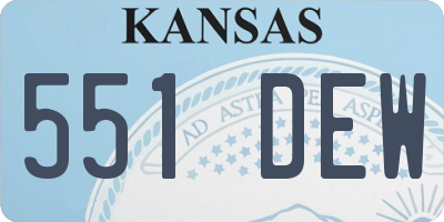 KS license plate 551DEW