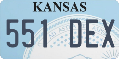 KS license plate 551DEX