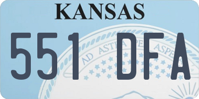 KS license plate 551DFA