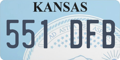 KS license plate 551DFB