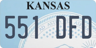 KS license plate 551DFD