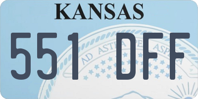 KS license plate 551DFF