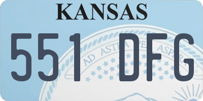 KS license plate 551DFG