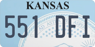 KS license plate 551DFI