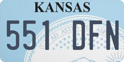 KS license plate 551DFN
