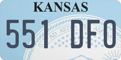 KS license plate 551DFO