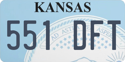 KS license plate 551DFT