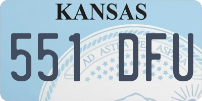 KS license plate 551DFU