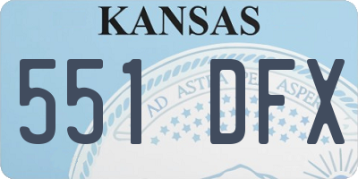 KS license plate 551DFX