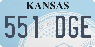 KS license plate 551DGE