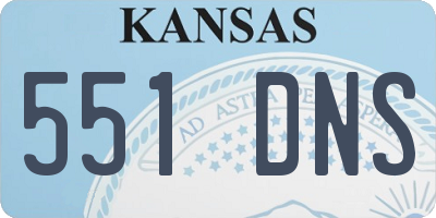 KS license plate 551DNS