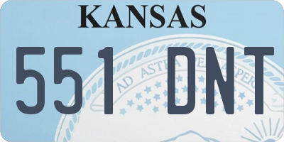 KS license plate 551DNT