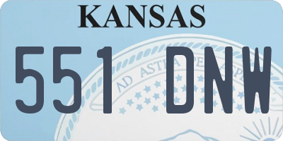 KS license plate 551DNW