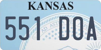 KS license plate 551DOA