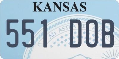 KS license plate 551DOB