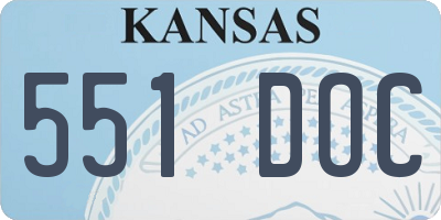 KS license plate 551DOC