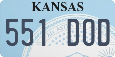 KS license plate 551DOD