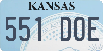 KS license plate 551DOE