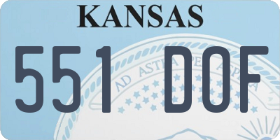 KS license plate 551DOF
