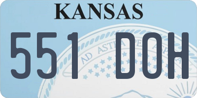 KS license plate 551DOH
