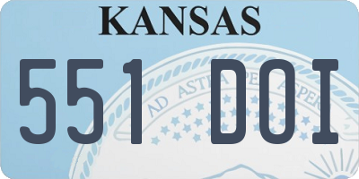 KS license plate 551DOI