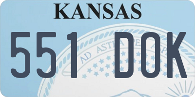 KS license plate 551DOK