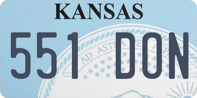 KS license plate 551DON