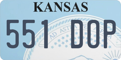 KS license plate 551DOP
