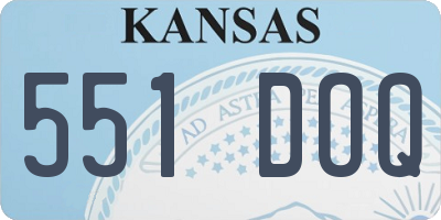KS license plate 551DOQ
