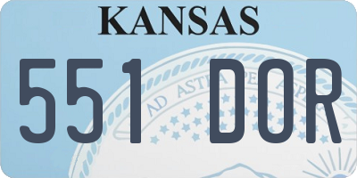KS license plate 551DOR