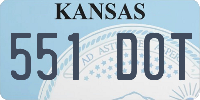 KS license plate 551DOT