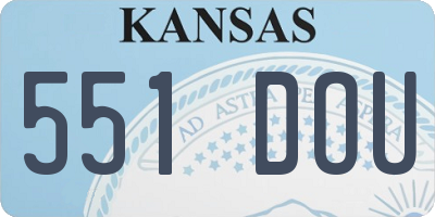 KS license plate 551DOU