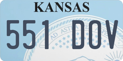 KS license plate 551DOV
