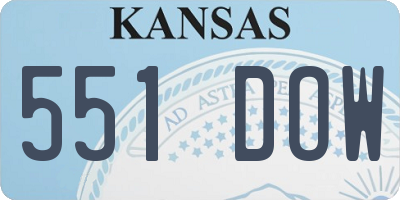 KS license plate 551DOW