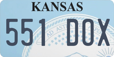KS license plate 551DOX