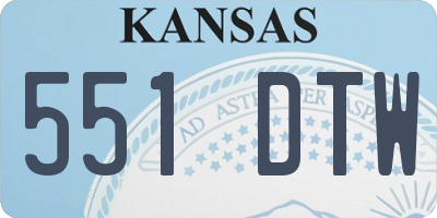 KS license plate 551DTW