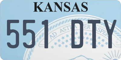KS license plate 551DTY