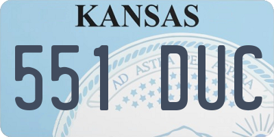 KS license plate 551DUC