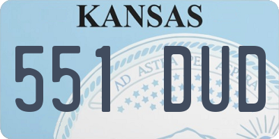 KS license plate 551DUD