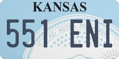 KS license plate 551ENI
