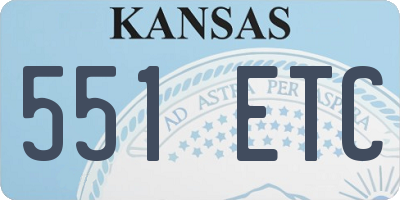 KS license plate 551ETC