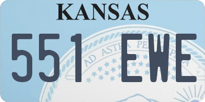 KS license plate 551EWE