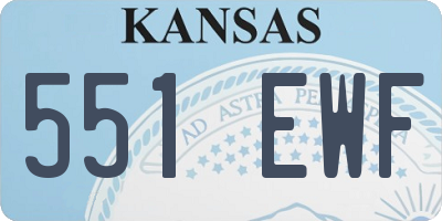 KS license plate 551EWF