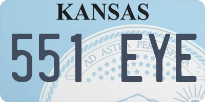 KS license plate 551EYE
