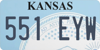 KS license plate 551EYW