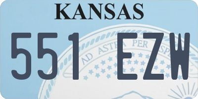 KS license plate 551EZW