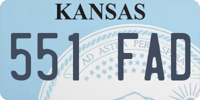 KS license plate 551FAD