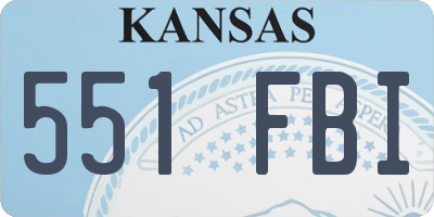 KS license plate 551FBI