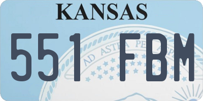 KS license plate 551FBM