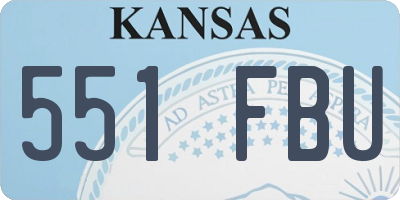 KS license plate 551FBU